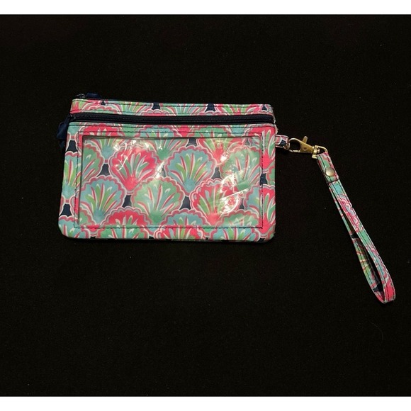 Simply Southern wristlet in pinks and blues.  Zippered pouch middle excellent - Picture 1 of 7
